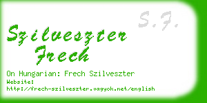 szilveszter frech business card